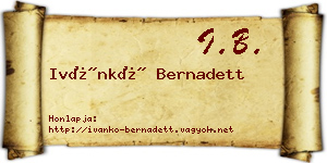 Ivánkó Bernadett névjegykártya